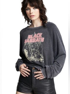NWOT Black Sabbath Cropped Burnout Sweatshirt RECYCLED KARMA